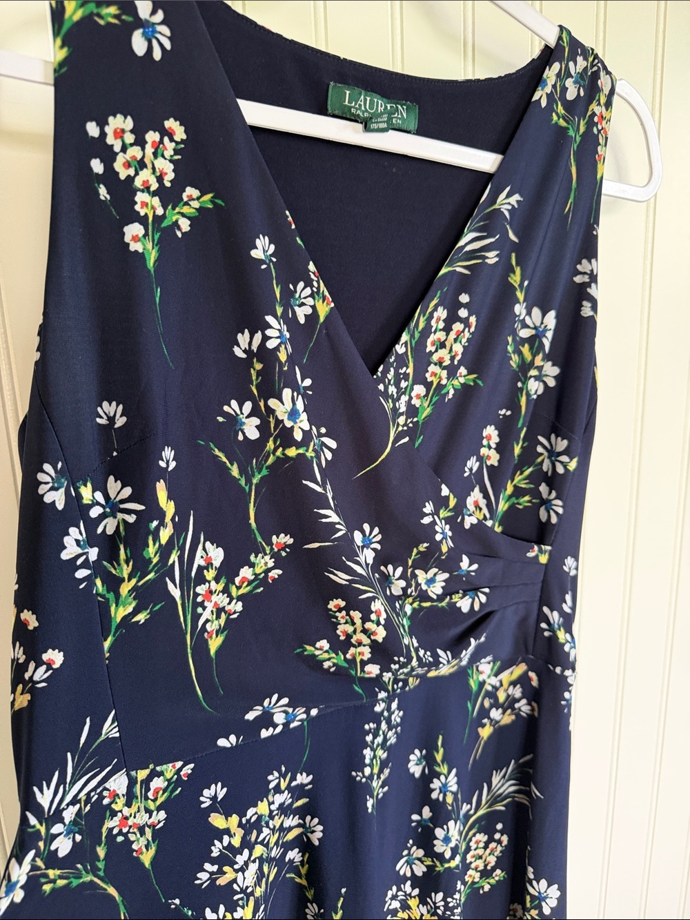 Lauren Ralph Lauren Navy Floral Maxi Dress Size 10 Cottagecore Feminine Preppy - Picture 5 of 14